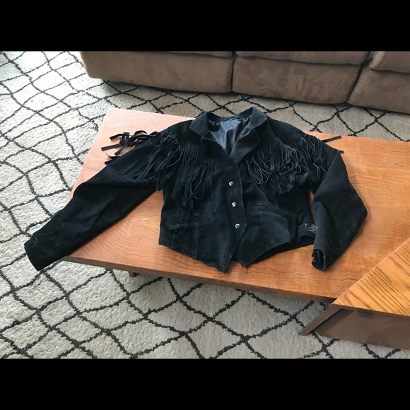 Vintage fringe Suede coat - Picture 4 of 10